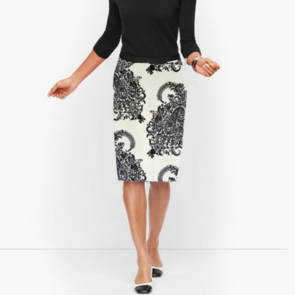 LOFT Paisley Pencil Skirt